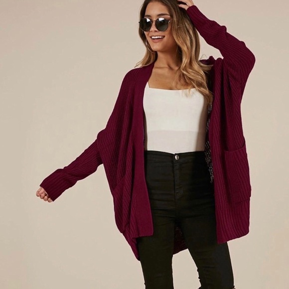 Cardigan Sweaters Open Front Long Sleeve Pocket - Picture 3 of 6